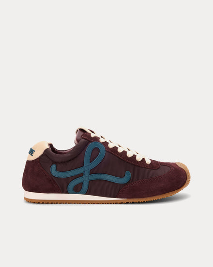 Loewe Ballet Runner 2.0 Nylon & Calfskin Burgundy / Duck Blue / Dough Low Top Sneakers - 1