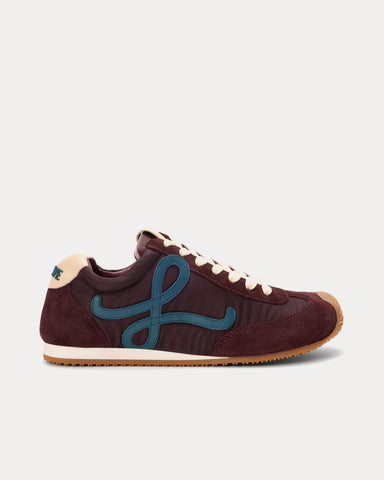 Loewe Ballet Runner 2.0 Nylon & Calfskin Burgundy / Duck Blue / Dough Low Top Sneakers