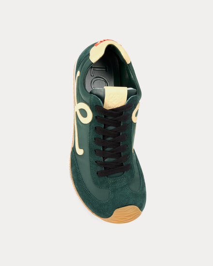 Loewe Ballet Runner 2.0 Nylon & Calfskin Sherwood Green / Pistachio / White Low Top Sneakers - 2