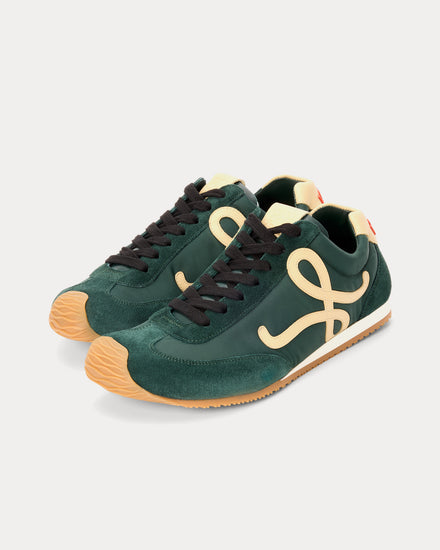 Loewe Ballet Runner 2.0 Nylon & Calfskin Sherwood Green / Pistachio / White Low Top Sneakers - 3