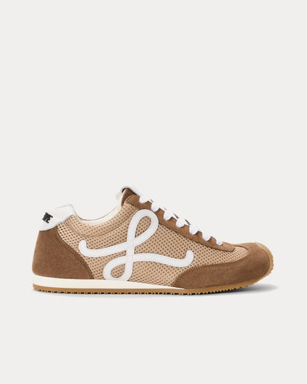 Loewe x Paula's Ibiza Ballet Runner 2.0 Suede & Mesh Beige / White / Brown Low Top Sneakers - 1