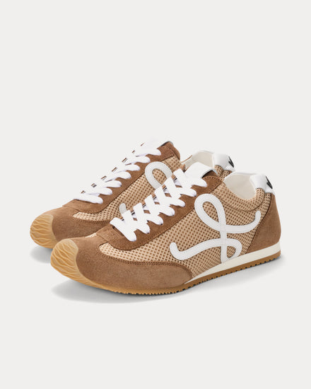 Loewe x Paula's Ibiza Ballet Runner 2.0 Suede & Mesh Beige / White / Brown Low Top Sneakers - 3