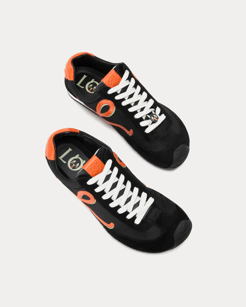 Loewe x Louis Wain Ballet Runner 2.0 Nylon & Calfskin Black / Orange / Pale Green Low Top Sneakers - 2