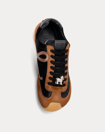 Loewe Ballet Runner 2.0 Hairy Calfskin Black / Squirrel Low Top Sneakers - 2