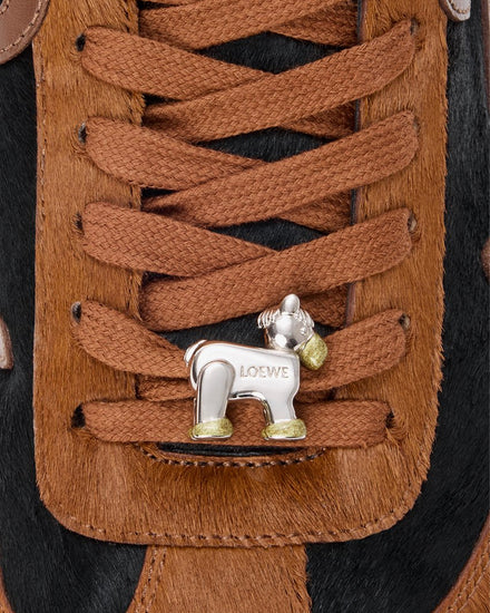 Loewe Ballet Runner 2.0 Hairy Calfskin Black / Squirrel Low Top Sneakers - 4