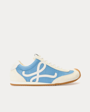 Loewe Ballet Runner 2.0 Nylon & Calfskin Blue / White / Soft White Low Top Sneakers