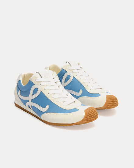 Loewe Ballet Runner 2.0 Nylon & Calfskin Blue / White / Soft White Low Top Sneakers - 2