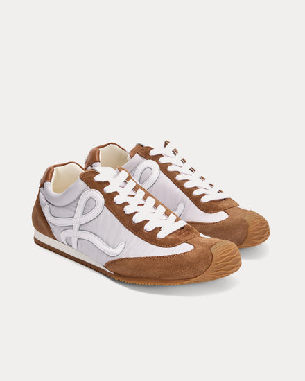 Loewe Ballet Runner 2.0 Nylon & Calfskin Grey / White / Tan Low Top Sneakers - 2