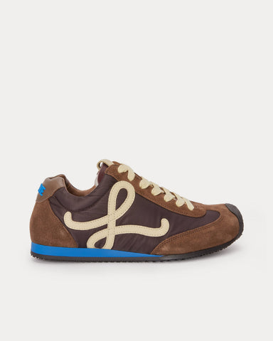 Loewe Ballet Runner 2.0 Nylon & Calfskin Brown / Yellow / Blue Low Top Sneakers