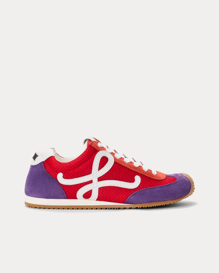 Loewe x Paula's Ibiza Ballet Runner 2.0 Suede & Mesh Red / White / Purple Low Top Sneakers - 1