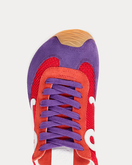 Loewe x Paula's Ibiza Ballet Runner 2.0 Suede & Mesh Red / White / Purple Low Top Sneakers - 4