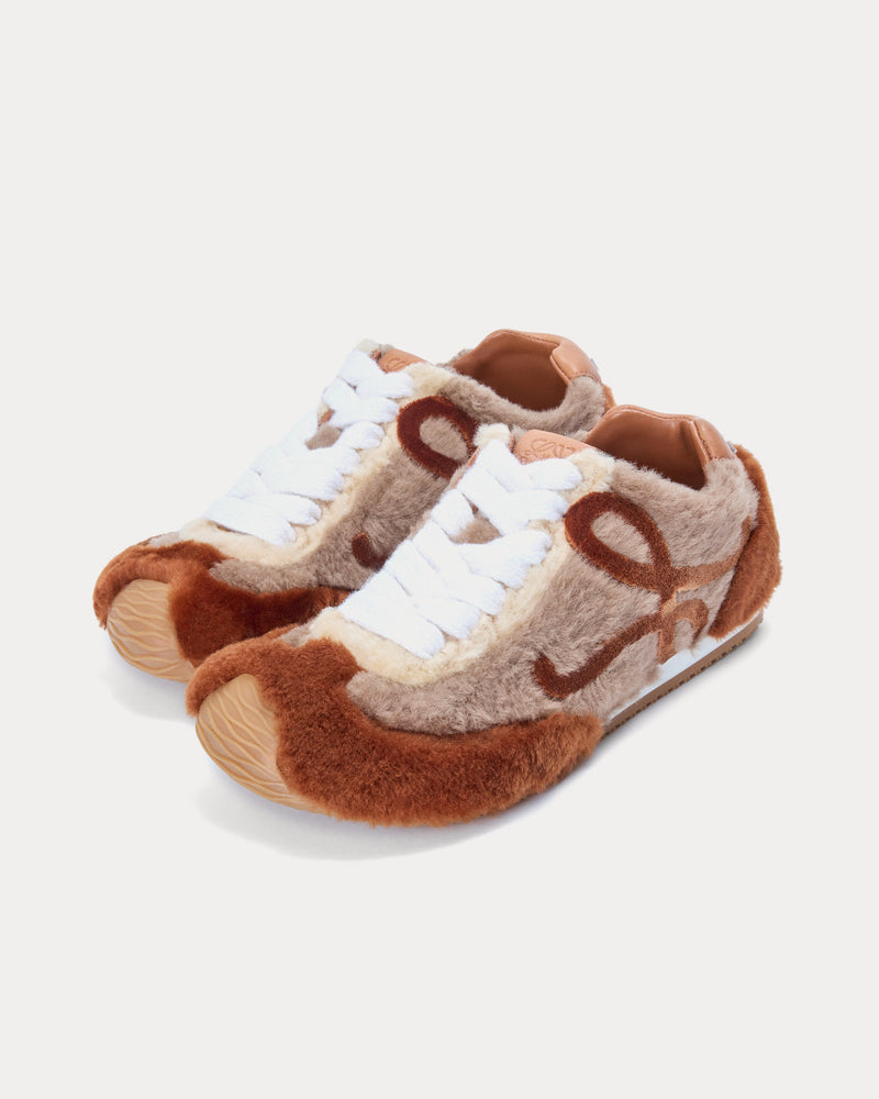 Loewe Ballet Runner 2.0 Shearling Tan / Multitone Low Top Sneakers - 3