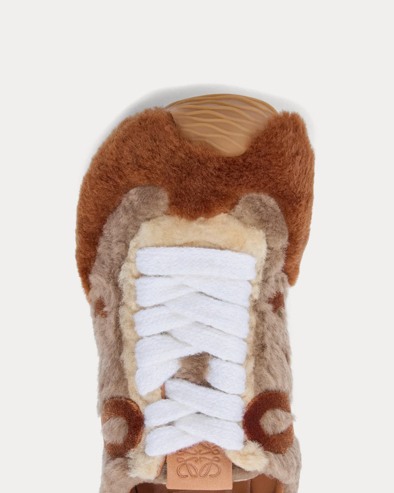 Loewe Ballet Runner 2.0 Shearling Tan / Multitone Low Top Sneakers - 4