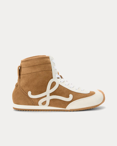 Loewe Ballet Runner 2.0 Suede & Shearling Tan / White High Top Sneakers