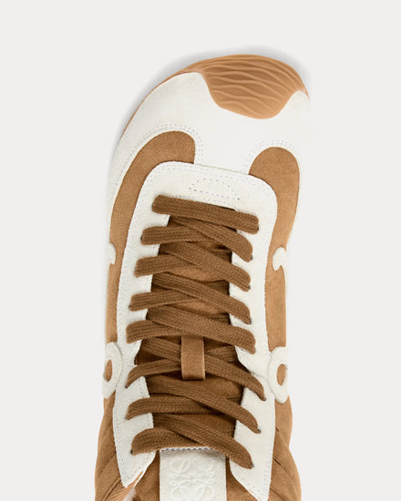 Loewe Ballet Runner 2.0 Suede & Shearling Tan / White High Top Sneakers - 4