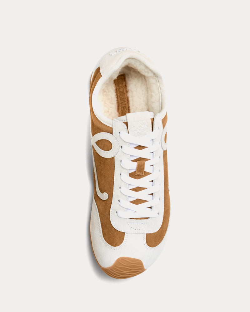 Loewe Ballet Runner 2.0 Suede & Shearling Tan / White Low Top Sneakers - 2