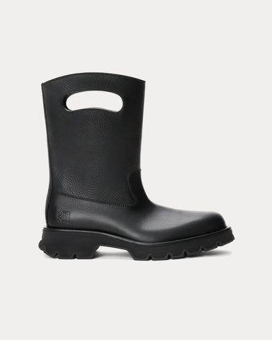 Loewe Bobby Grained Vegetable-Tanned Calfskin Black Boots