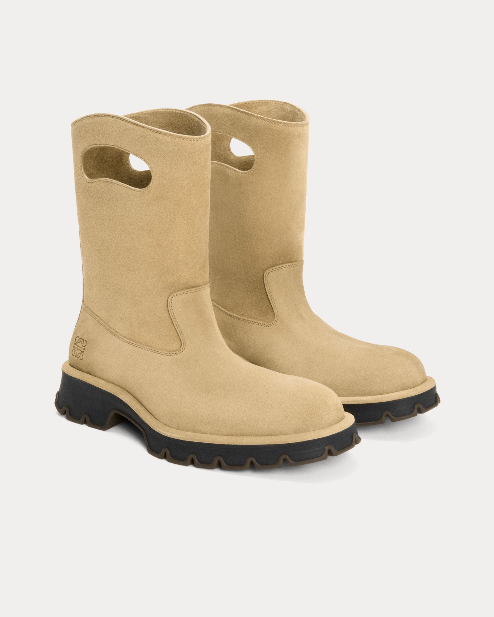 Loewe Men's Bobby Waxed Split Calfskin Sahara Boots
