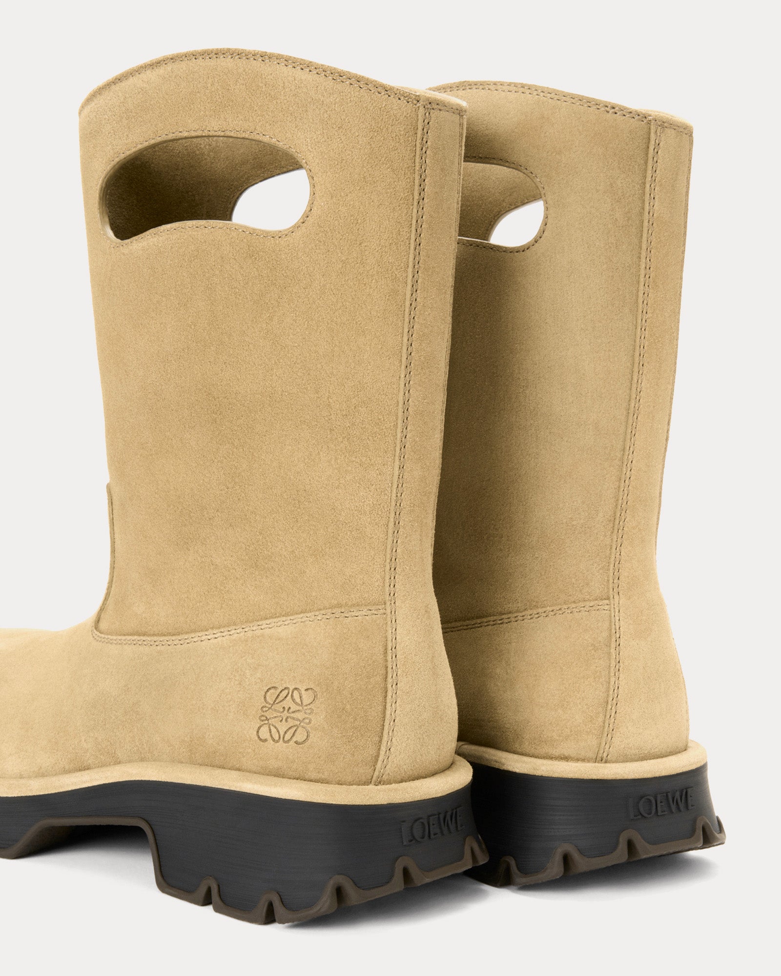 Loewe Men's Bobby Waxed Split Calfskin Sahara Boots