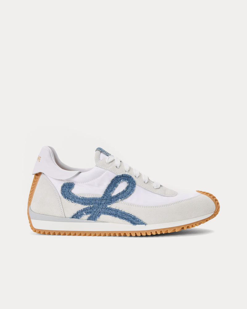Loewe Flow Runner 2.0 Nylon & Suede White / Light Denim Low Top Sneakers - 1