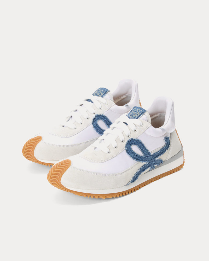 Loewe Flow Runner 2.0 Nylon & Suede White / Light Denim Low Top Sneakers - 2