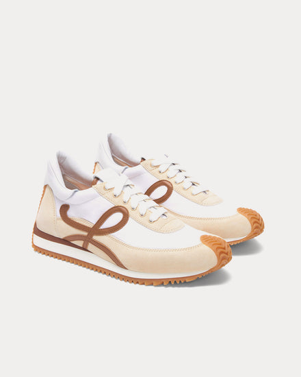 Loewe Flow Runner 2.0 Nylon & Suede Chocolate / Almost Optic Low Top Sneakers - 2