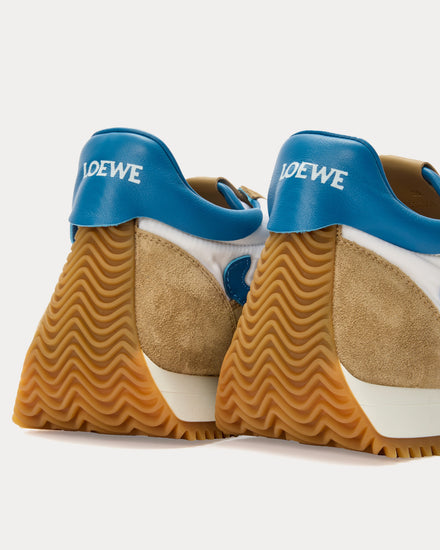 Loewe Flow Runner 2.0 Nylon & Suede Sand, Blue, and White Low Top Sneakers - 3