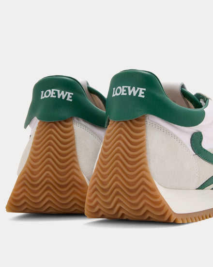 Loewe Flow Runner 2.0 Nylon & Suede White / Dark Green Low Top Sneakers - 3