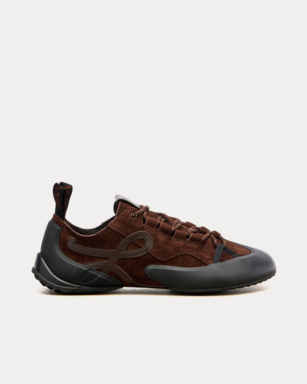 Loewe Grip Anagram Suede Brown Low Top Sneakers - 1