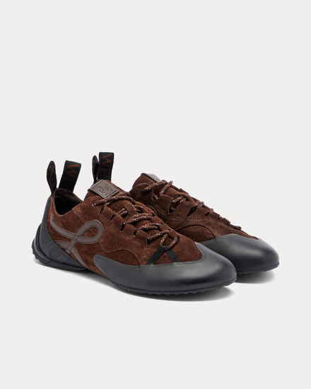 Loewe Grip Anagram Suede Brown Low Top Sneakers - 2