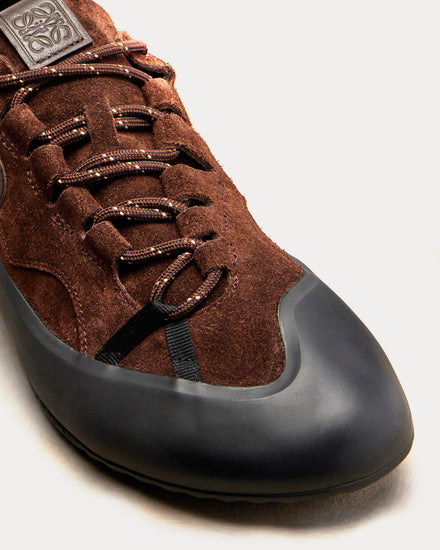 Loewe Grip Anagram Suede Brown Low Top Sneakers - 4