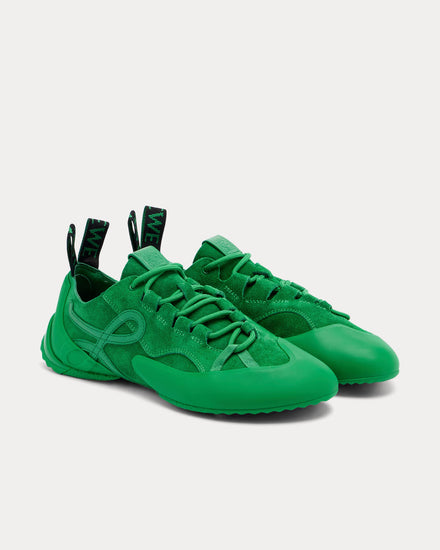 Loewe Grip Anagram Suede Green Low Top Sneakers - 2