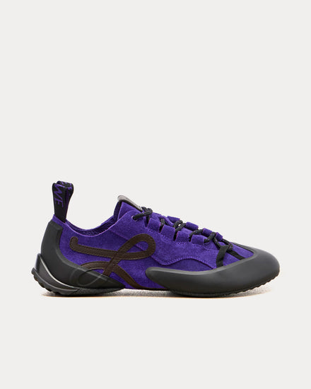 Loewe Grip Anagram Suede Purple Low Top Sneakers - 1