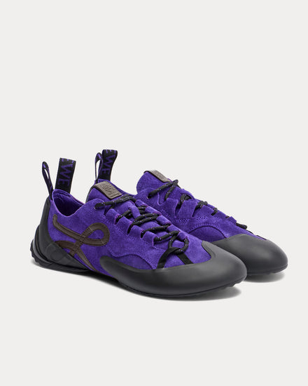 Loewe Grip Anagram Suede Purple Low Top Sneakers - 2