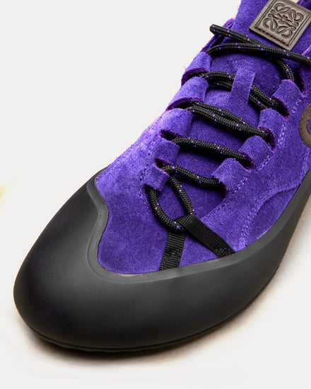 Loewe Grip Anagram Suede Purple Low Top Sneakers - 4