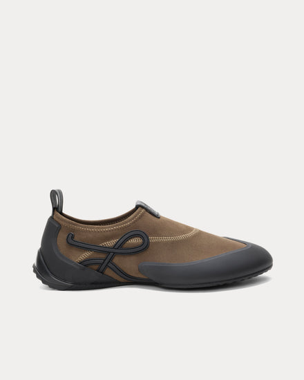 Loewe Grip Aqua Brownish Green / Black Slip On Sneakers - 1
