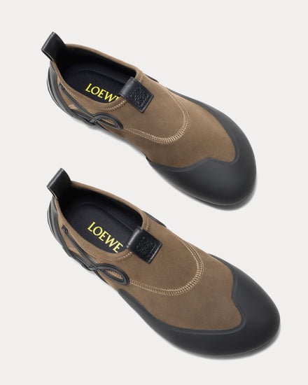 Loewe Grip Aqua Brownish Green / Black Slip On Sneakers - 2