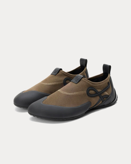 Loewe Grip Aqua Brownish Green / Black Slip On Sneakers - 3