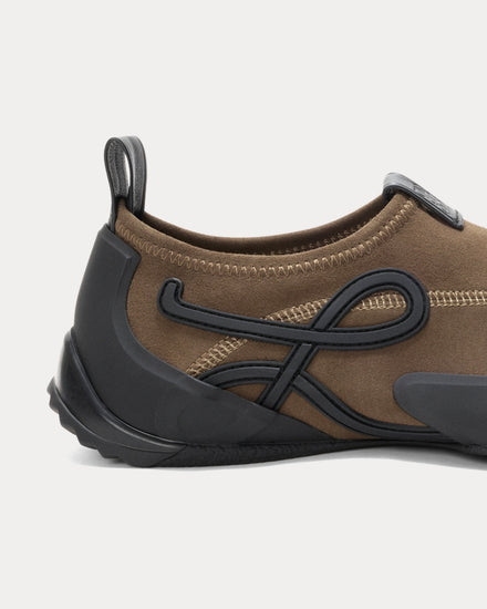 Loewe Grip Aqua Brownish Green / Black Slip On Sneakers - 4
