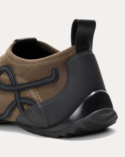 Loewe Grip Aqua Brownish Green / Black Slip On Sneakers - 5