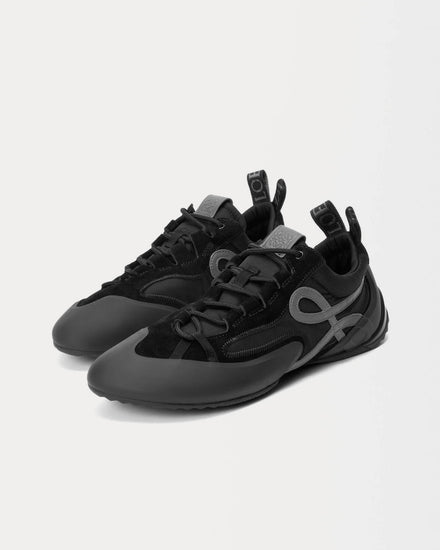 Loewe Grip Nylon & Suede Black / Anthracite Low Top Sneakers - 2