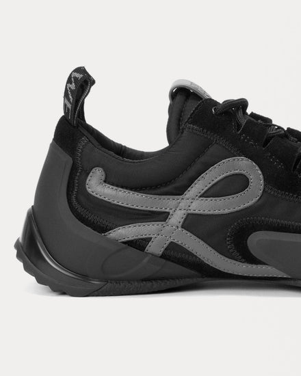 Loewe Grip Nylon & Suede Black / Anthracite Low Top Sneakers - 4