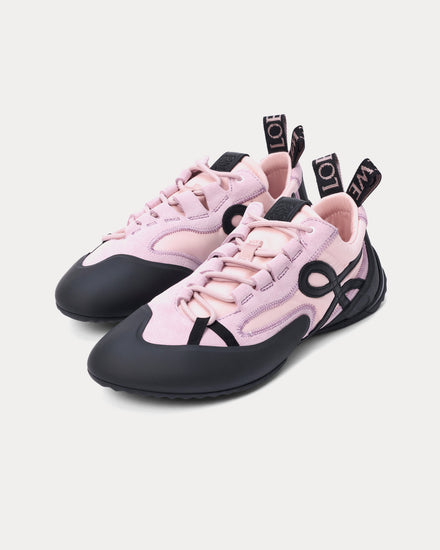Loewe Grip Nylon & Suede Pink / Black Low Top Sneakers - 4