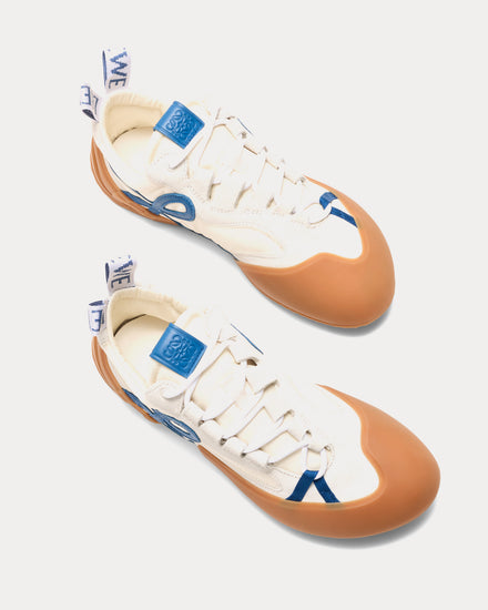 Loewe Grip Nylon & Suede White / Blue Low Top Sneakers - 2