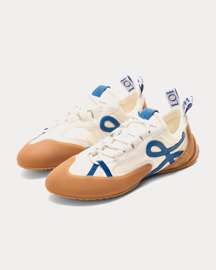 Loewe Grip Nylon & Suede White / Blue Low Top Sneakers - 3