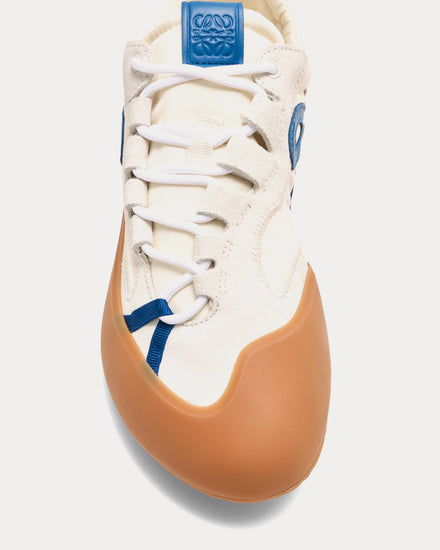 Loewe Grip Nylon & Suede White / Blue Low Top Sneakers - 5