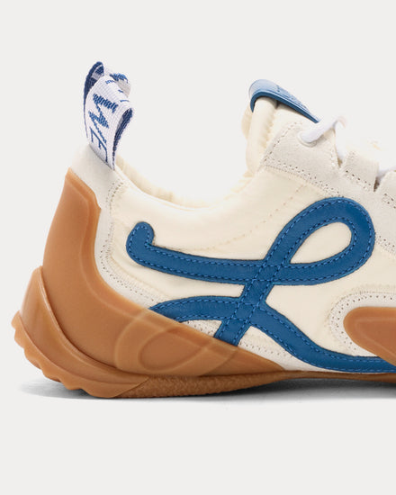 Loewe Grip Nylon & Suede White / Blue Low Top Sneakers - 4