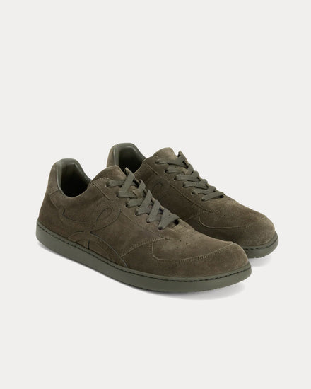 Loewe Jambo Suede Olive Green Low Top Sneakers - 2