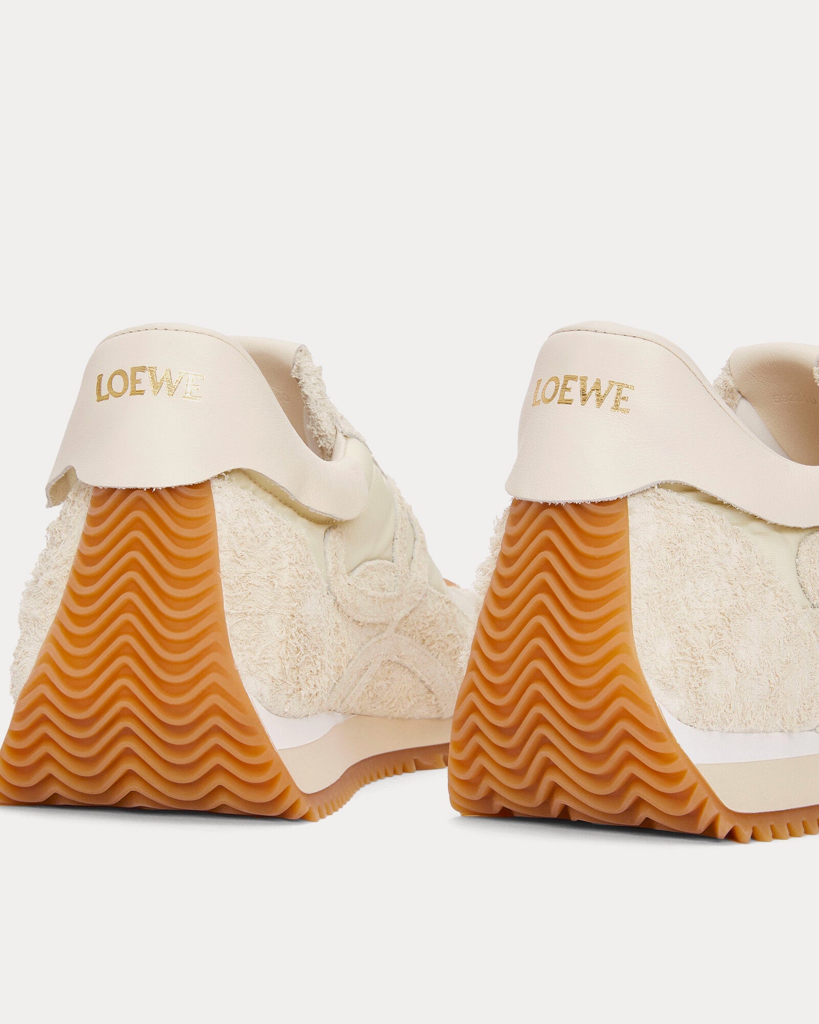 Loewe - Flow Runner Nylon & Suede Canvas / Soft White Low Top Sneakers