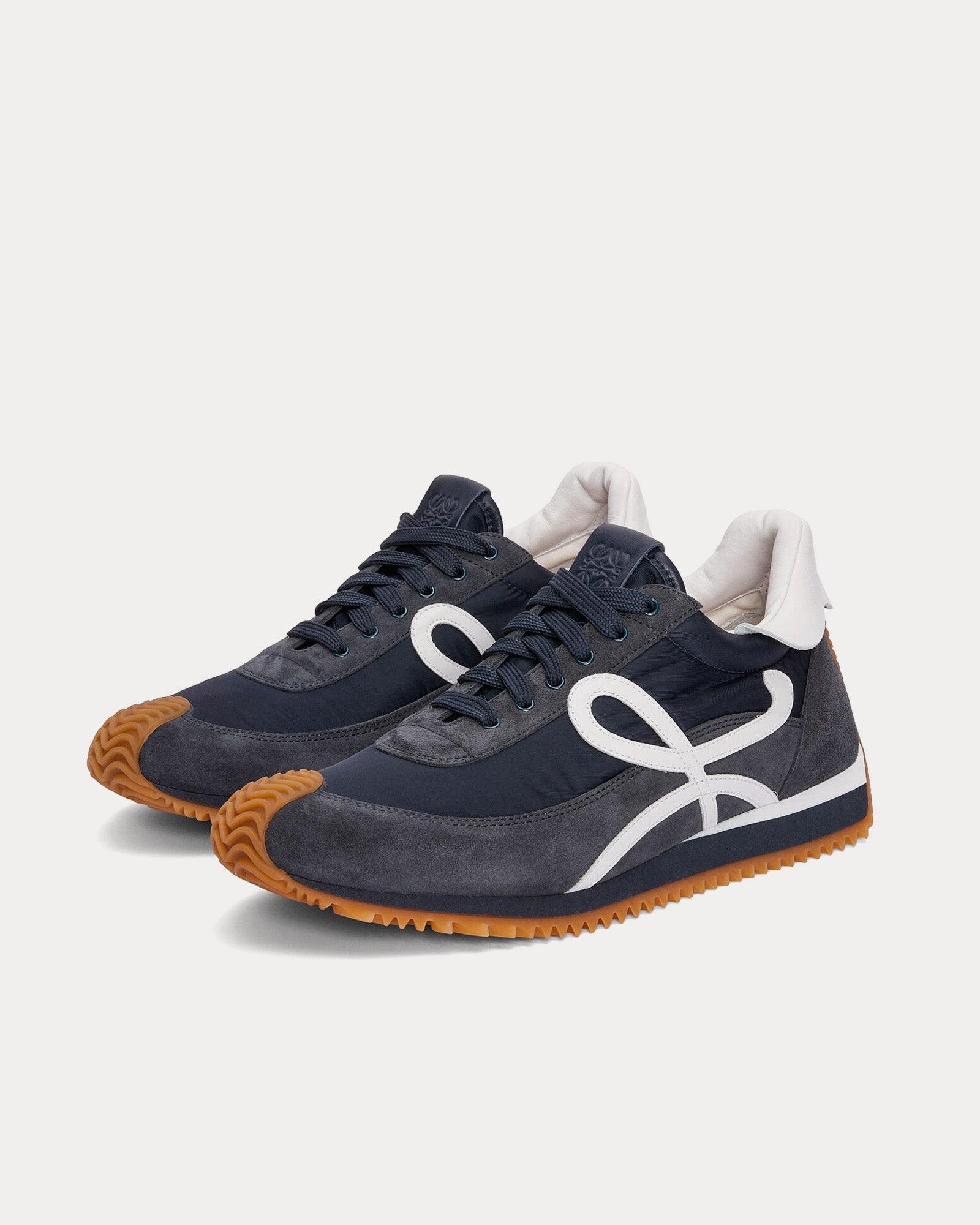 Loewe - Flow Runner Nylon & Suede Dark Navy Low Top Sneakers